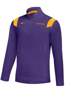 Nike LSU Tigers Mens Purple Sideline Coach Long Sleeve 1/4 Zip Pullover