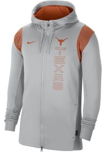 Nike Texas Longhorns Mens Grey Sideline Therma Long Sleeve Zip