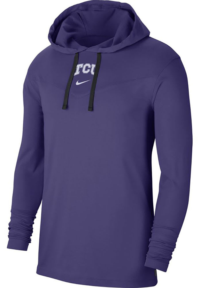 Nike TCU Horned Frogs Mens Purple Sideline Top Long Sleeve Hoodie