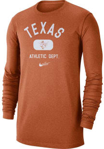 Nike Texas Longhorns Burnt Orange Textured Long Sleeve T Shirt