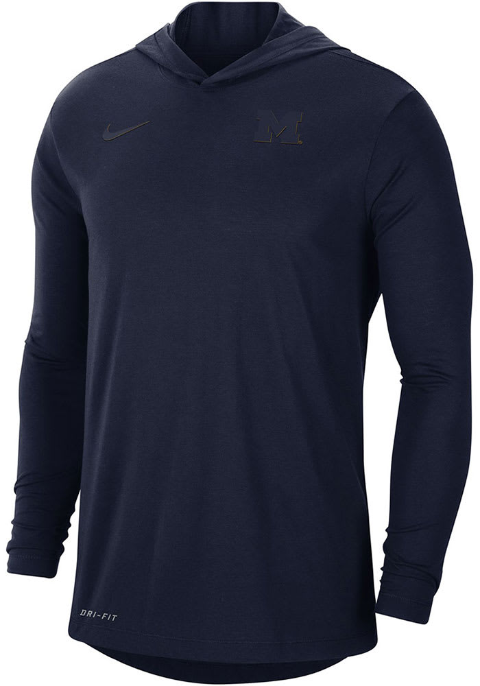 Nike Michigan Wolverines Mens Navy Blue Pinnacle Long Sleeve Hoodie