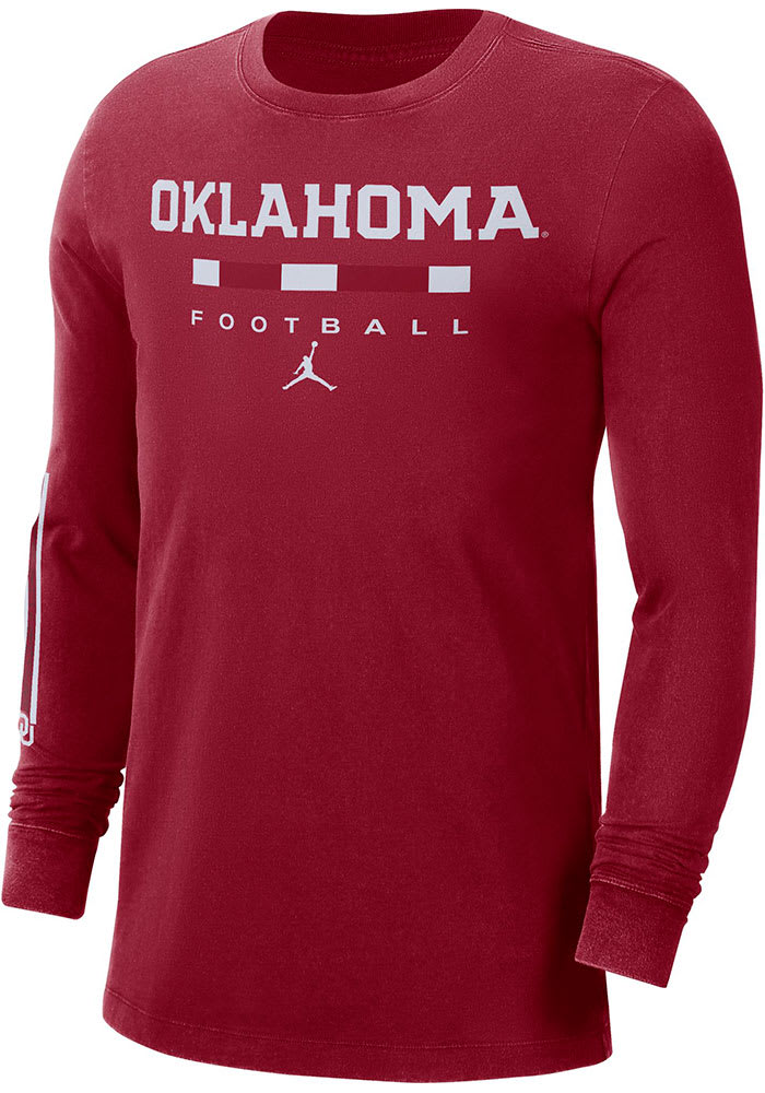 Nike Oklahoma Sooners Crimson Jordan Word Football Long Sleeve T Shirt