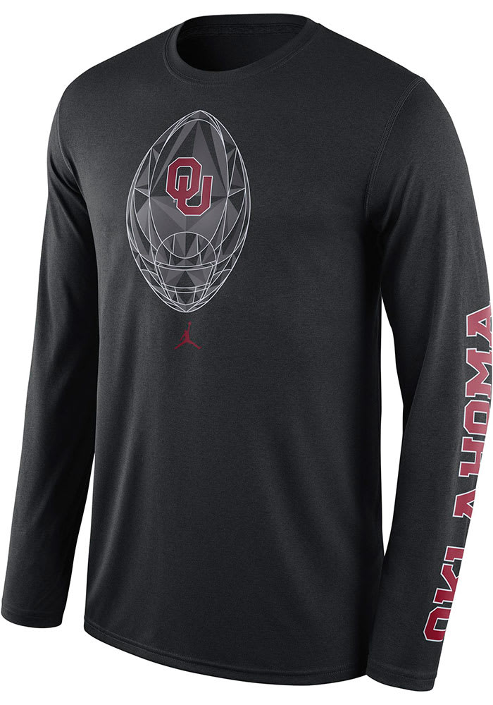 Nike Oklahoma Sooners Black Jordan Legend Football Icon Long Sleeve T-Shirt