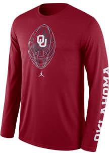 Nike Oklahoma Sooners Crimson Jordan Legend Football Icon Long Sleeve T-Shirt