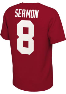 Trey Sermon Ohio State Buckeyes Red Name and Number Short Sleeve Player T Shirt