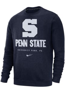 Nike Penn State Nittany Lions Mens Navy Blue Club Vault Long Sleeve Crew Sweatshirt