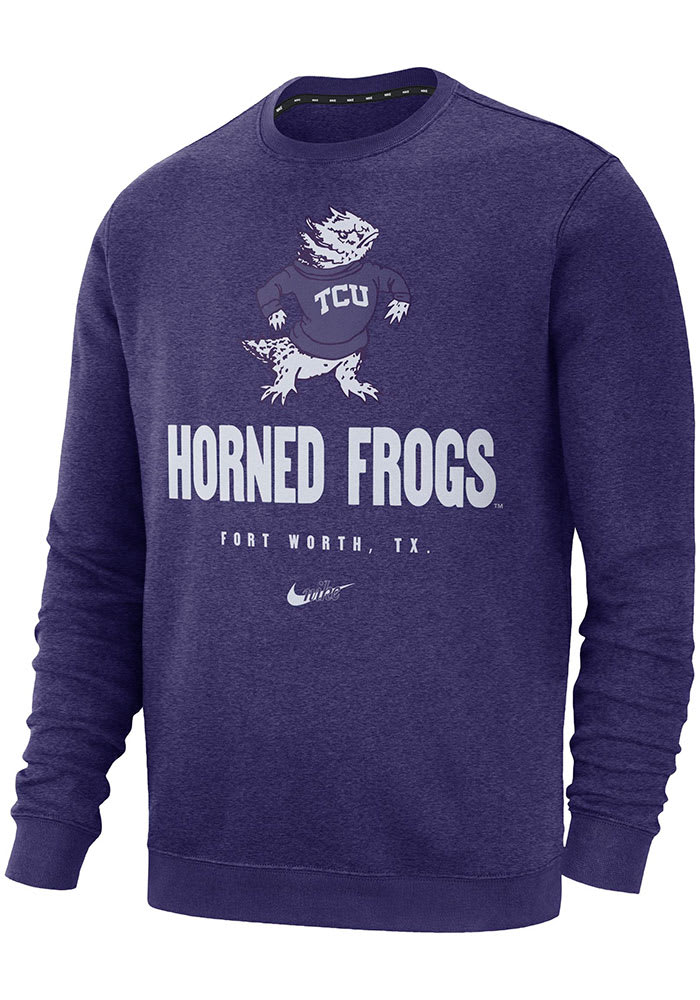 Nike TCU Horned Frogs Mens Purple Club Vault Long Sleeve Crew Sweatshirt