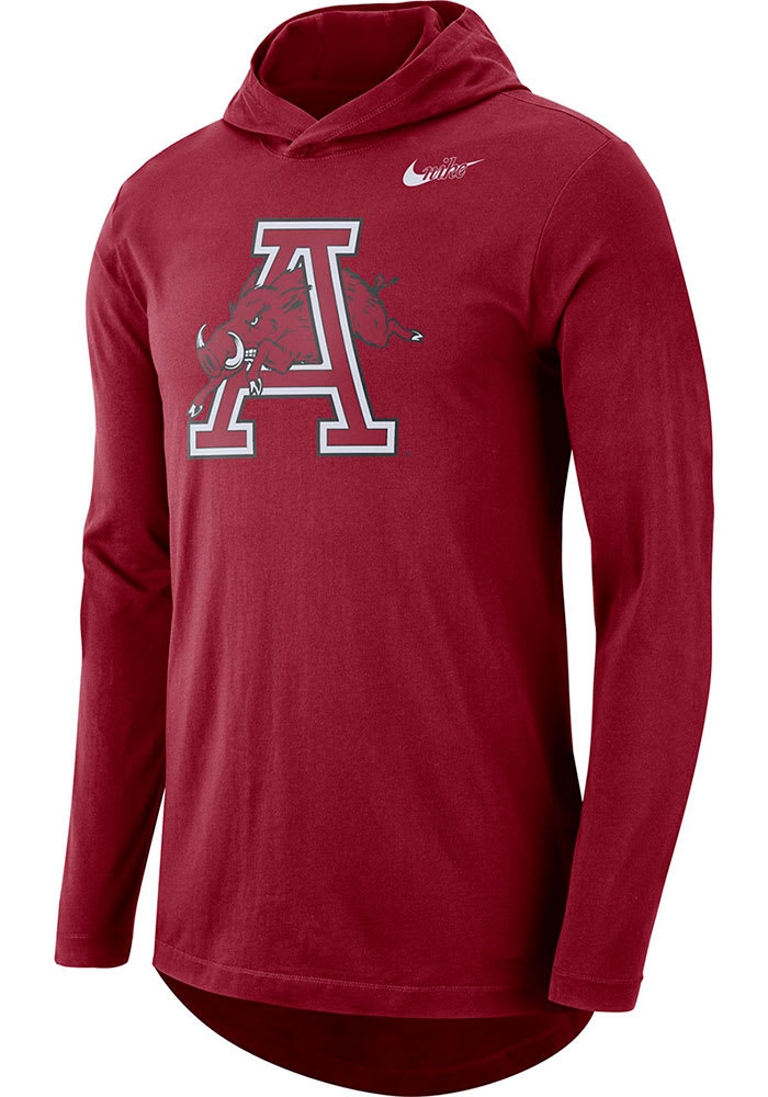 Nike Arkansas Razorbacks Retro Tee Hoodie - Cardinal