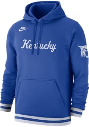Nike Kentucky Wildcats Mens Blue Retro Fleece Long Sleeve Hoodie