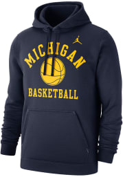 Nike Michigan Wolverines Mens Navy Blue Club Basketball Long Sleeve Hoodie