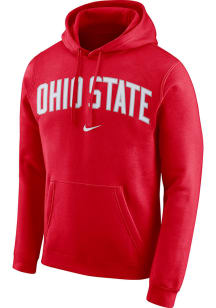 Nike Ohio State Buckeyes Mens Red Arch Name Long Sleeve Hoodie
