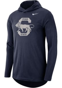 Nike Penn State Nittany Lions Mens Grey Retro Tee Long Sleeve Hoodie