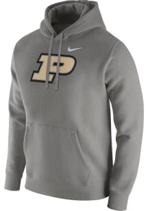 Nike Purdue Boilermakers Mens Grey Club Fleece Logo Long Sleeve Hoodie