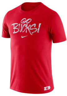 Nike Ohio State Buckeyes Red Brush Phrase Short Sleeve T Shirt