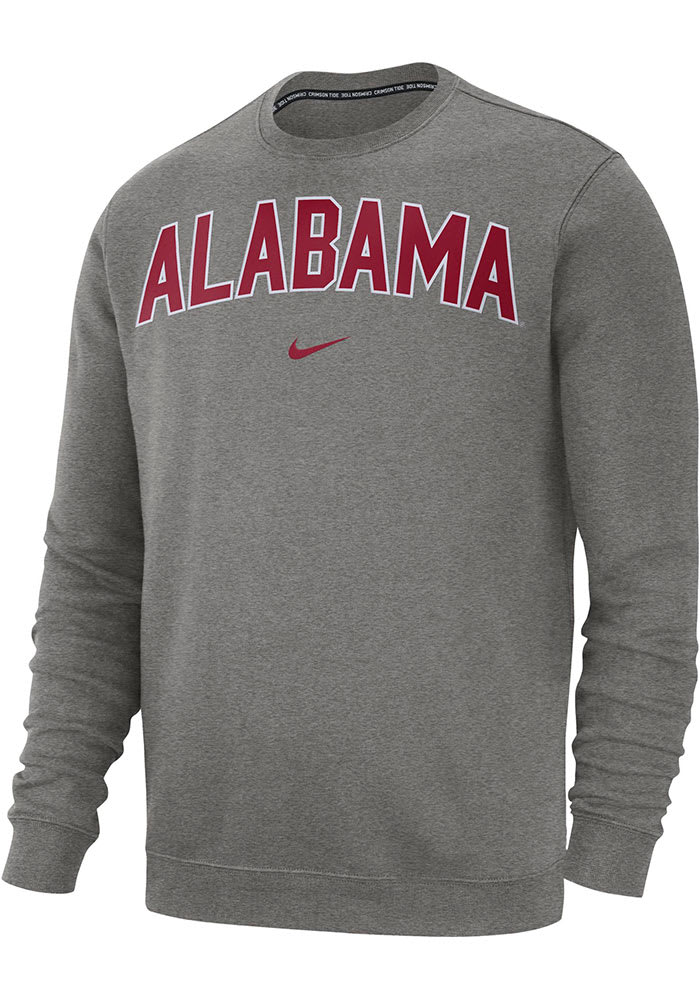 Nike Alabama Crimson Tide Club Fleece Arch Sweatshirt - Grey