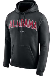 Nike Alabama Crimson Tide Mens Black Club Fleece Arch Long Sleeve Hoodie