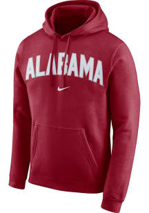 Nike Alabama Crimson Tide Mens Crimson Club Fleece Arch Long Sleeve Hoodie