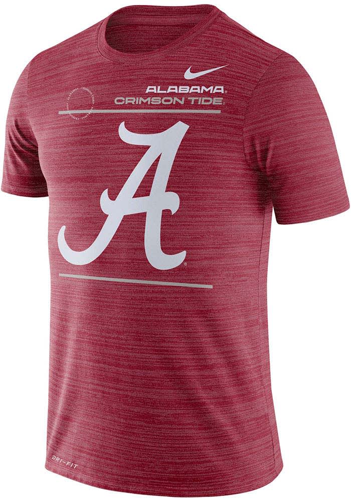 Nike Alabama Crimson Tide Crimson Sideline Velocity Short Sleeve T Shirt