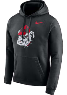 Nike Georgia Bulldogs Mens Black Club Fleece Vault Long Sleeve Hoodie