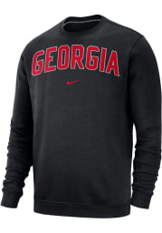Nike Georgia Bulldogs Mens Black Club Fleece Arch Long Sleeve Crew Sweatshirt