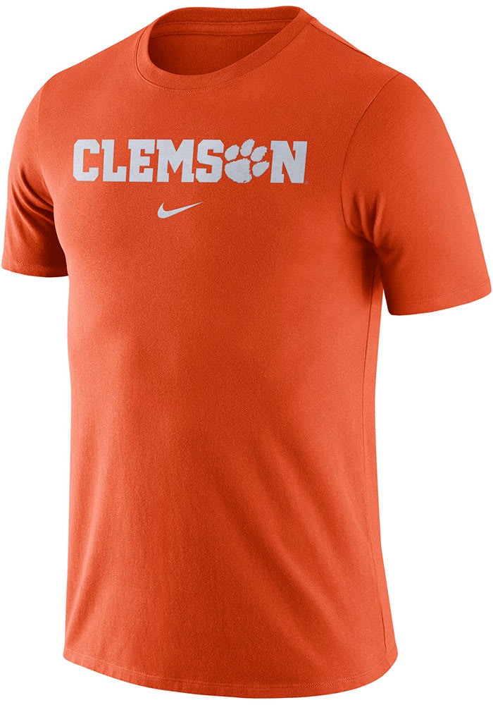 Nike Clemson Tigers Orange Essential Wordmark Short Sleeve T Shirt
