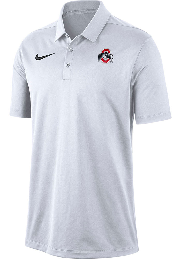 Nike Ohio State Buckeyes Mens White Franchise Short Sleeve Polo