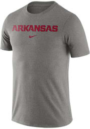 Nike Arkansas Razorbacks Grey Essential Wordmark Short Sleeve T Shirt