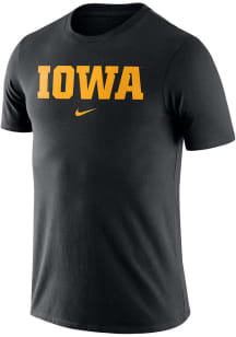 Iowa Hawkeyes Black Nike Essential Wordmark Short Sleeve T Shirt