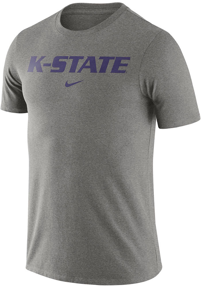 Nike K-State Wildcats Grey Essential Wordmark Short Sleeve T Shirt