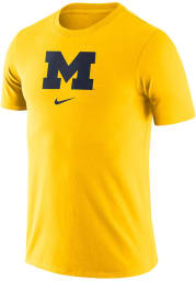 Nike Michigan Wolverines Yellow Essential Logo Short Sleeve T Shirt