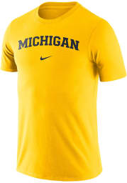 Nike Michigan Wolverines Yellow Essential Wordmark Short Sleeve T Shirt