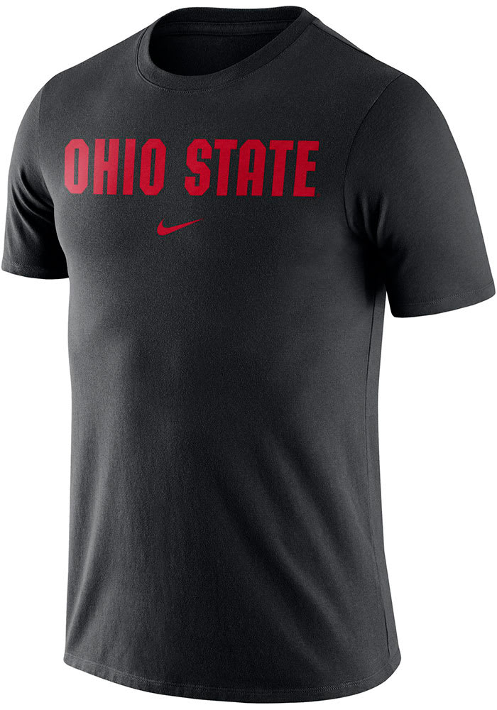 Nike Ohio State Buckeyes Black Essential Wordmark Short Sleeve T Shirt