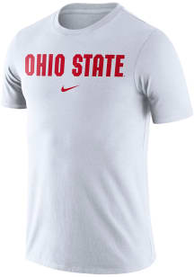 Nike Ohio State Buckeyes White Essential Wordmark Short Sleeve T Shirt