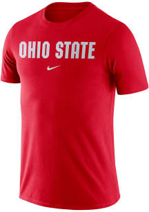 Nike Ohio State Buckeyes Red Essential Wordmark Short Sleeve T Shirt