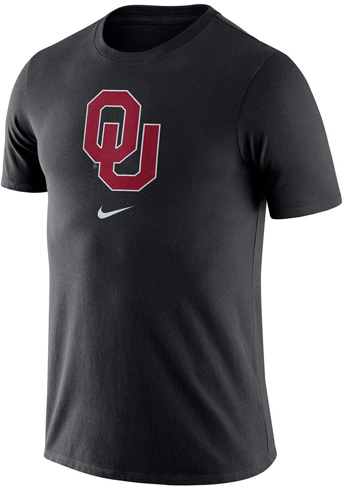 Nike Oklahoma Sooners Black Essential Logo Short Sleeve T Shirt