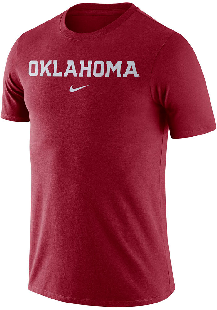 Nike Oklahoma Sooners Crimson Essential Wordmark Short Sleeve T Shirt