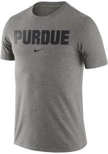 Purdue Boilermakers Grey Nike Essential Wordmark Short Sleeve T Shirt
