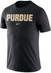 Purdue Boilermakers Black Nike Essential Wordmark Short Sleeve T Shirt