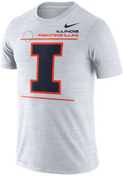 Nike Illinois Fighting Illini White Team Issue Velocity Short Sleeve T Shirt