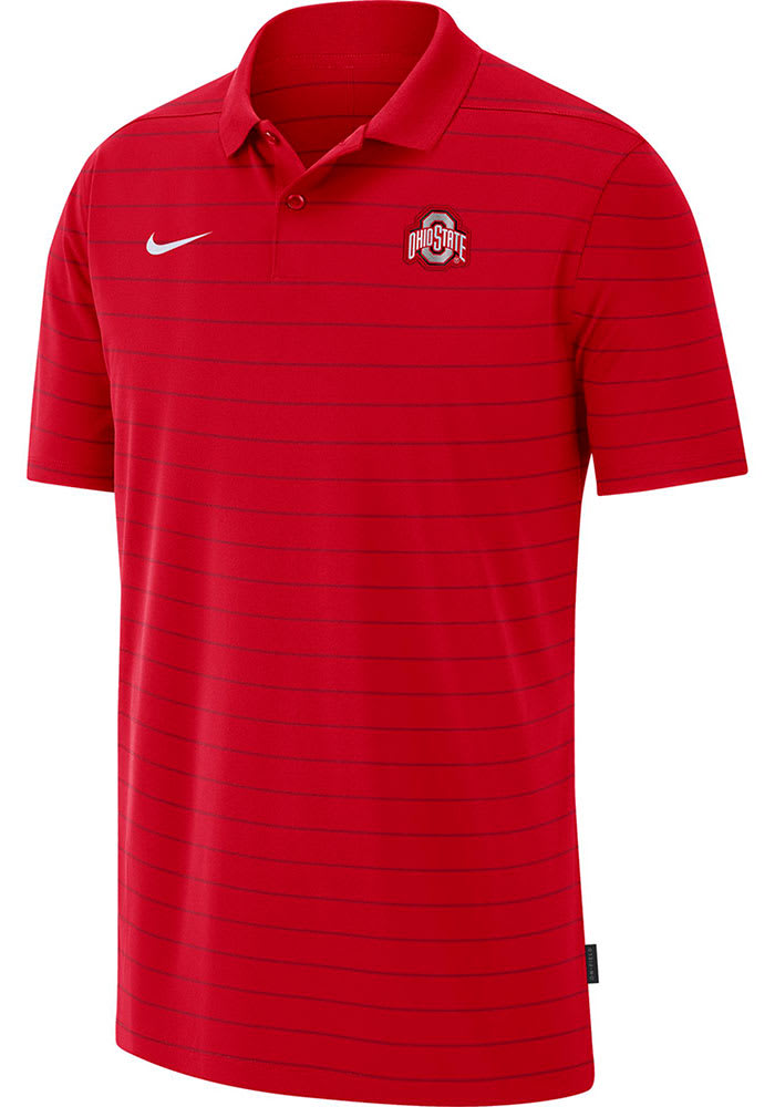 Nike Ohio State Buckeyes Mens Red Victory Dri-FIT Short Sleeve Polo