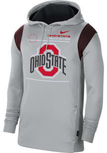 Nike Ohio State Buckeyes Mens Grey Therma Hood