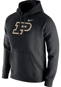 Mens Purdue Boilermakers Black Nike Club Fleece Logo Hooded Sweatshirt