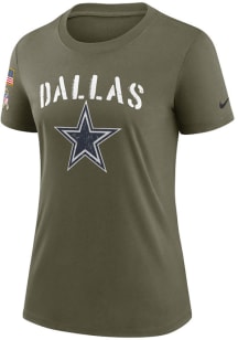 Nike Dallas Cowboys Womens Green Salute to Service Short Sleeve T-Shirt