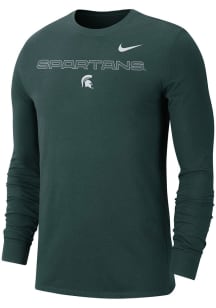 Nike Michigan State Spartans Green Team Issued Long Sleeve T Shirt