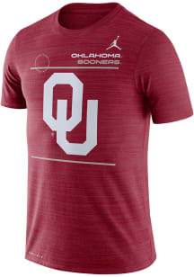 Nike Oklahoma Sooners Crimson Sideline Velocity Short Sleeve T Shirt