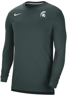 Nike Michigan State Spartans Green DriFIT UV Coach Long Sleeve T-Shirt