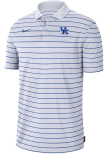 Nike Kentucky Wildcats Mens White DriFIT Victory Stripe Short Sleeve Polo