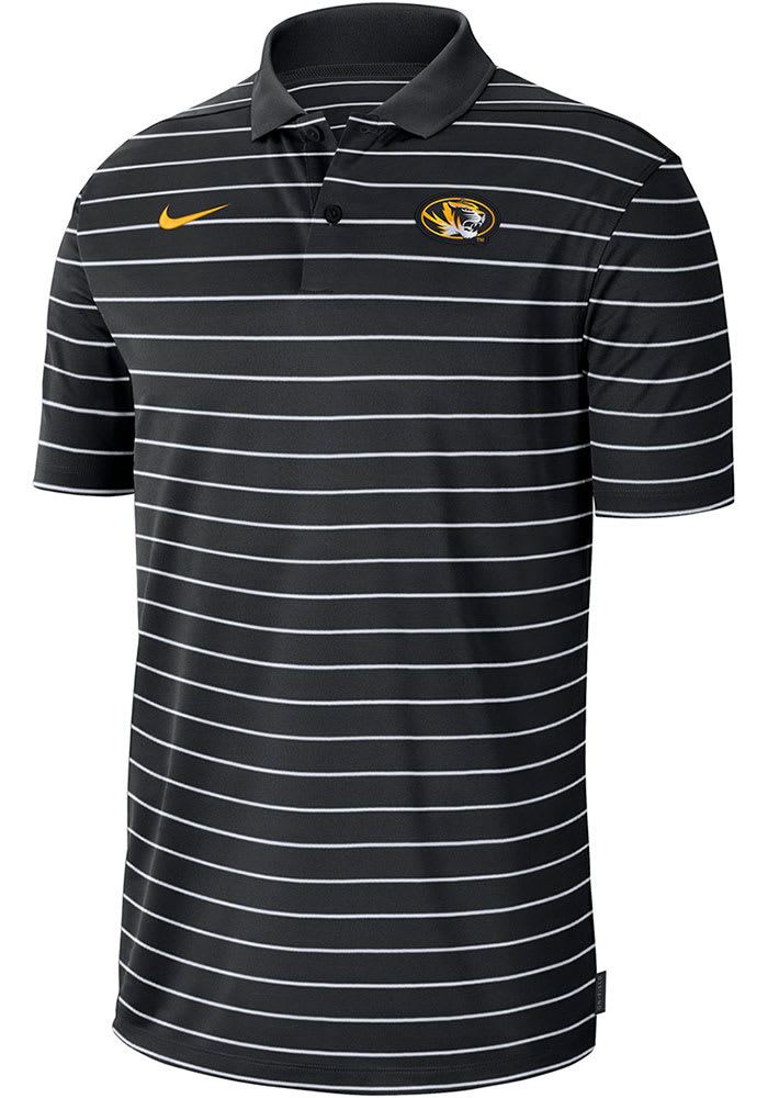 Nike Missouri Tigers Mens Black DriFIT Victory Stripe Short Sleeve Polo
