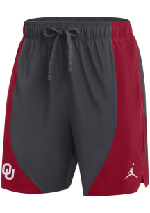 Nike Oklahoma Sooners Mens Grey DriFIT Jordan Practice Colorblock Shorts