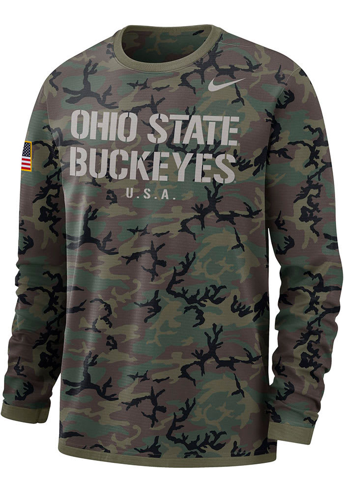 Nike Ohio State Buckeyes Olive Military Long Sleeve T Shirt